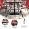 Flash Furniture Brazos 5 Pc Outdoor Patio Dining Set - 55in Tempered Glass Patio Tbl w/Umbrella Hole, 4 Red Chairs TLH-089REC-303CRD4-GG - alternate 8